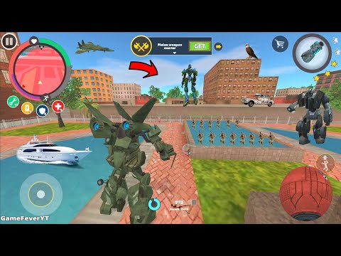 Rope Hero: Vice Town - (Transformer Jet Airplane Fight on City Park) WaterPark - Android Gameplay HD