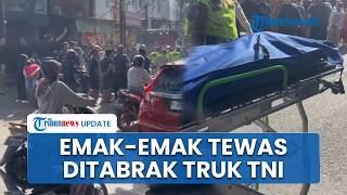 Laka Maut Emak-emak Pemotor Tewas Diduga Ditabrak Rombongan Truk TNI di Jakbar, Suami Histeris
