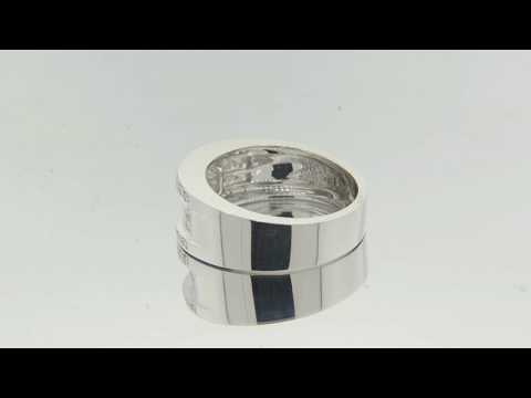 Mens 1.48ctw Princess & Round Brilliant Cut Diamond Ring 14k -360° View