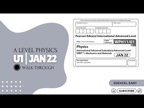 IAL | PHYSICS | UNIT 1 | JAN 2022 | WPH11/01.