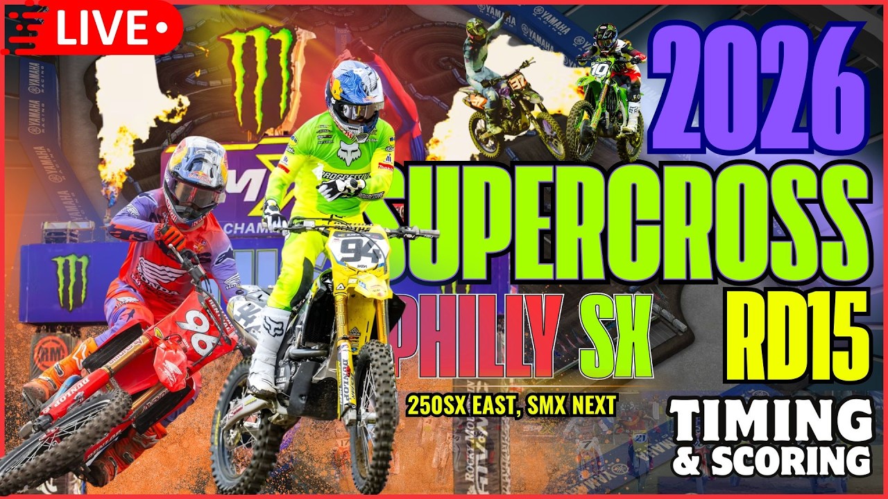 Round 15 Philadelphia SX Live Timing and Scoring, 2026 AMA Supercross Philly SX Live Timing 🏁