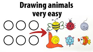 Drawing for kids step by step #5 - Drawing for kids animals - Drawing ideas easy for kids