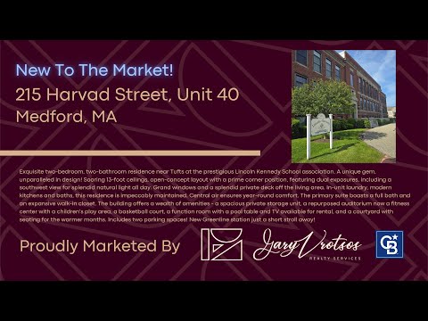NEW TO THE MARKET IN MEDFORD MA - Two bed/Two bath condo @ The Lincoln Kennedy Condo Association
