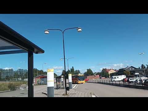 Sweden, bus 201 ride from Kil Resecentrum to Karlstad, Residenstorget Pt.1 