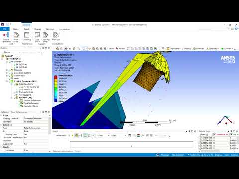 Bullet penetration test on circular plate with explicit dynamic analysis (only visual results)