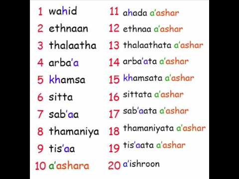 Learn Arabic Numbers 0 20 More Lesson 2