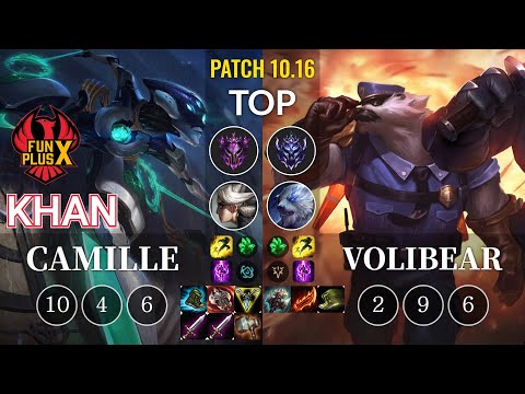 FPX Khan Camille vs Volibear Top - KR Patch 10.16