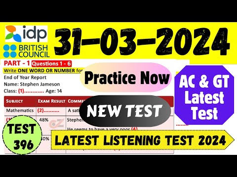 IELTS Listening Practice Test 2024 with Answers | 31.03.2024 | Test No - 396