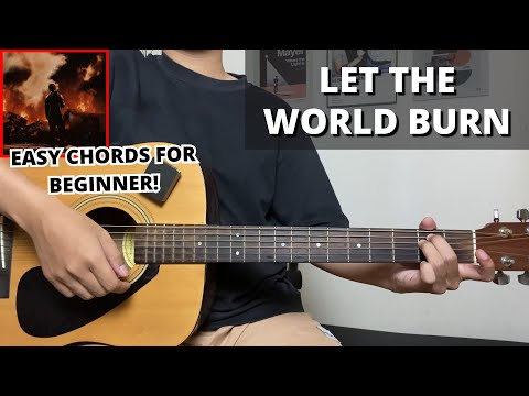 Let The World Burn - Chris Grey (Guitar Tutorial) No Capo! Easy Chords For Beginner!