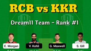 RCB vs KKR 2021 Dream11 Team | Kolkata vs Bangalore dream11 2021 | #RcbvsKkr #Dream11Team #Shorts