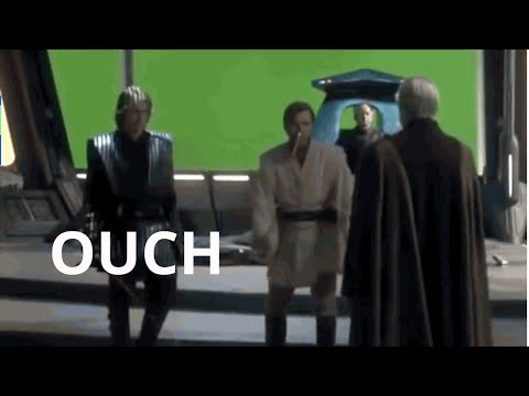 Obi-Wan Hits Anakin in the Nuts