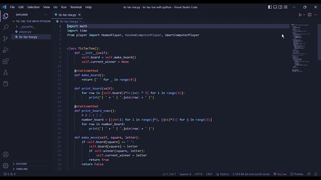 tic tac toe with python | Working or Testing the software in terminal |  #tictactoe