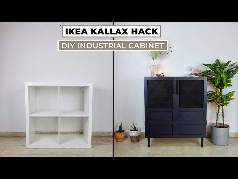 IKEA KALLAX INDUSTRIAL CABINET HACK │ How To Make Doors For IKEA KALLAX │ Budget-Friendly
