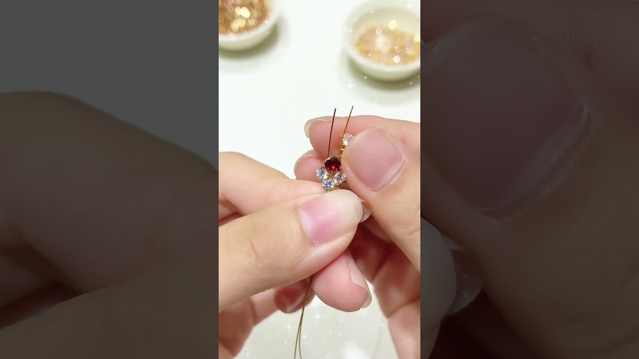 Diy Cute Beaded Bracelet Making | Rhinestones bracelet #diybeadedjewelry #sweetcreations