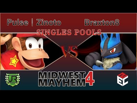 Midwest Mayhem 4  SINGLES POOLS - Pulse | Zinoto (Diddy Kong) vs Braxton8 (Lucario)