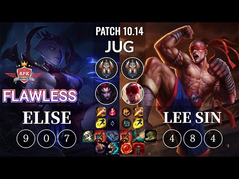 APK Flawless Elise vs Lee Sin Jungle - KR Patch 10.14