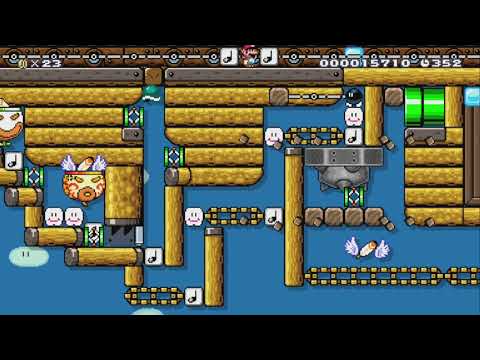 羽根を利用した全自動ピタゴラスイッチ　Auto by たか - SUPER MARIO MAKER - NO COMMENTARY 1bi