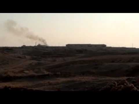 الاشتباكات الدائرة بين لواء بشائر النصر وقوات النظام على مشارف كتيبة المدفعية في بادية الميادين في محافظة دير الزور