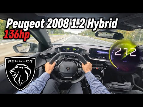 2025 Peugeot 2008 1.2 Hybrid e-DSC6 (136 hp)  | POV Autobahn Test Drive in Germany