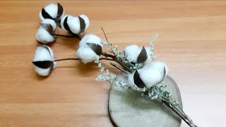 Cotton stem | Craft with Cotton balls |Rustic home decor