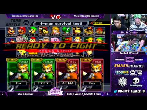 RoM 7 - Zhu & Cactuar Vs. MIOM | Toph & EMG Weon-X5 - SSBM Doubles - Smash Bros. Melee