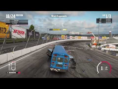 Wreckfest 'wreck 8+ opponents with school bus' the easy way (Grind to 50 for trophy)