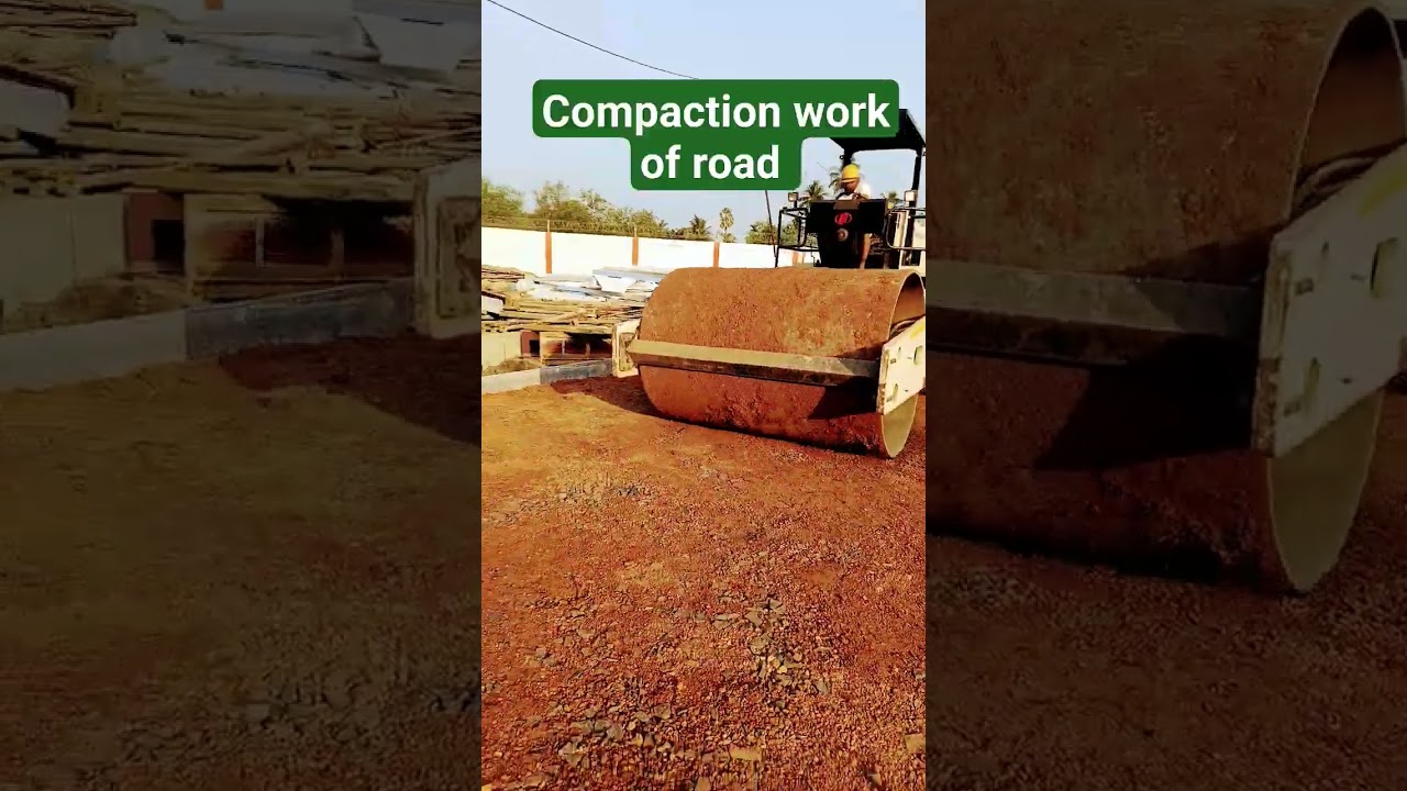 compaction work of road pavement #construction #concreting #concrete #civil #viral