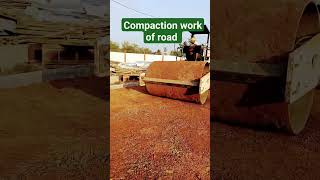 compaction work of road pavement #construction #concreting #concrete #civil #viral