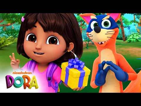 Swiper Tries to Swipe His Own Birthday Present! 🎁 Full Scene | Dora & Friends