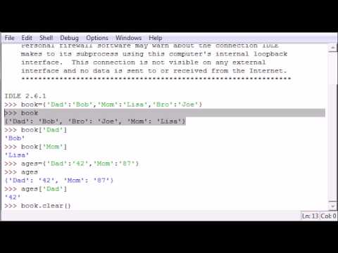 Python Programming Tutorial – 19 – Dictionary