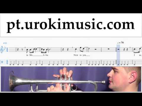 Aulas de Trompete Miley Cyrus - Malibu Curso Aprender Parte#2 um-i372