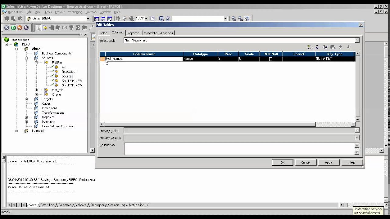 Create Flat File in Source Analyzer