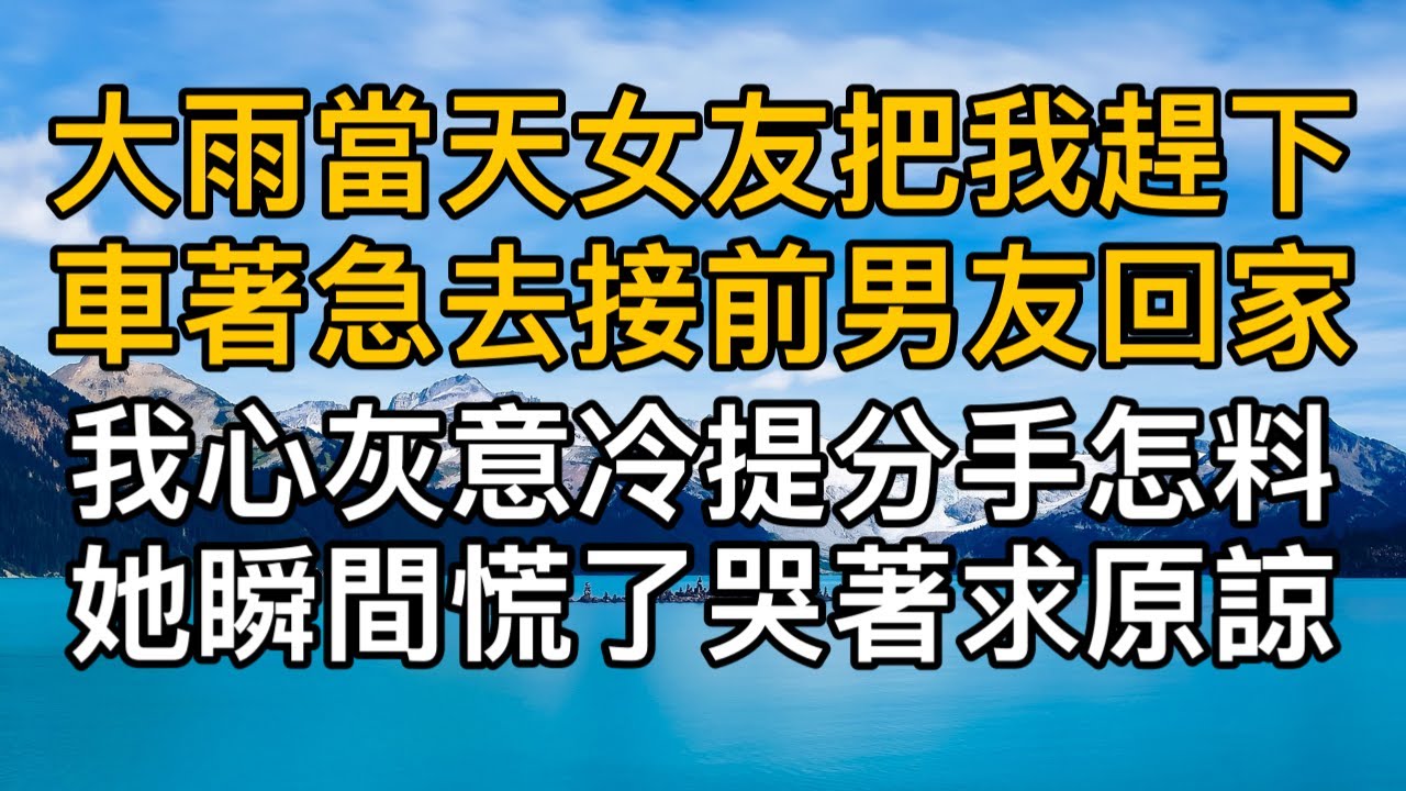 “你一個男人能大度點嗎？”，大雨當天女友把我趕下車著急去接前男友回家，我心灰意冷提分手怎料她瞬間慌了哭著求原諒！一口氣看完 ｜完結文｜真實故事 ｜都市男女｜情感｜男閨蜜｜妻子出軌｜楓林情感