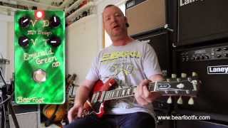 Video thumbnail for BearFoot FX : Emerald Green Overdrive - Low Gain - demo with SG by Brett Kingman
