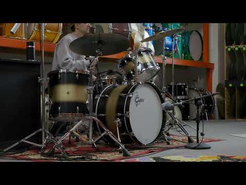 Gretsch USA Custom Black and Gold Duco Drum Set 14x22 9x13 and 16x16 image 2