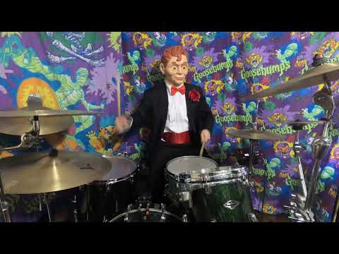 SLAPPY PLAYS THE DRUMS Goosebumps Theme Song - Drum Cover