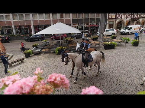 On patrol with the police mounted unit in Fulda