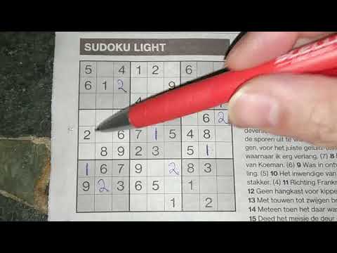Two kinds of Sudokus available today. (#412) Light Sudoku puzzle. 01-24-2020 part 1 of 2