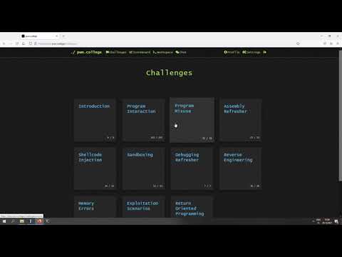 hacking: example of pwn-college challenges 1/8