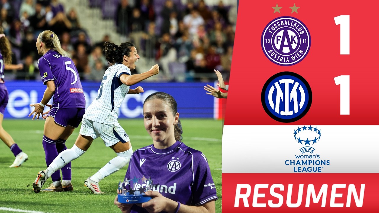 INTER MILAN RESCATÓ empate AGÓNICO en partidazo ante AUSTRIA VIENNA | UEFA Women's Champions League