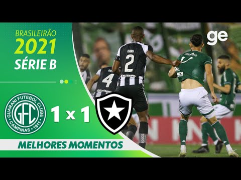 Gols e lances de Guarani x Botafogo