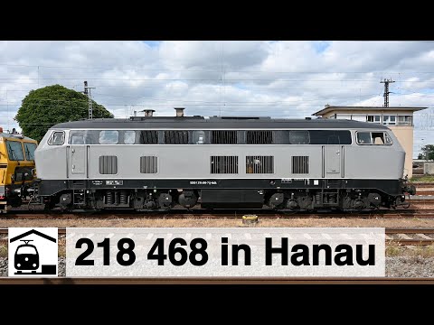 BR 218 caught with grinding machine at Hanau Central Station