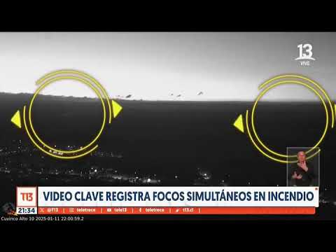 Canal 13 / Imagen muestra dos focos de incendio en Los Álamos que parte de forma simultánea