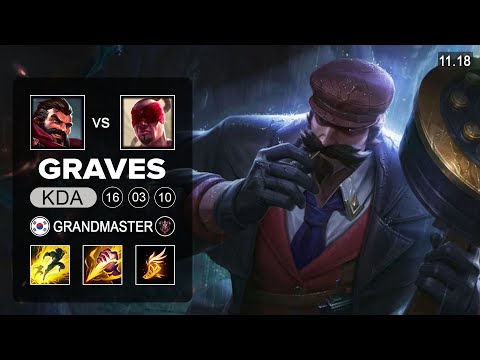 Graves Jungle vs Lee Sin - KR Grandmaster - Season 11 Patch 11.18