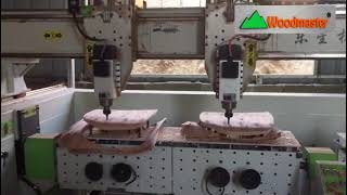 Máy CNC 4 trục bàn xoay chuyên cắt các loại tựa ghế cong Plywood