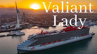 Virgin Valiant Lady Arriving at a Foggy Portsmouth