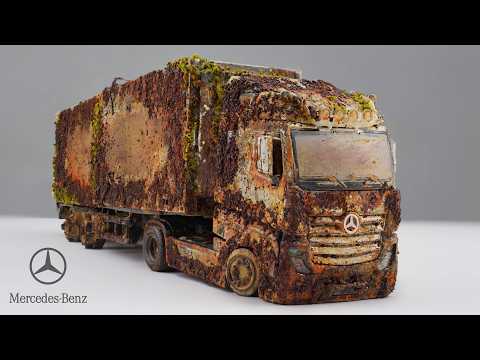 Restoration Abandoned Trailer TRUCK - Destroyed Mercedes Benz Semi Trailer Truck Restoration