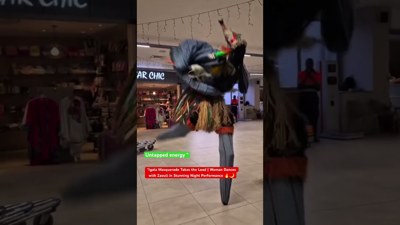 Igala Masquerade Takes the Lead | Woman Dances with Zaouli in Stunning Night Performance 🔥#africa