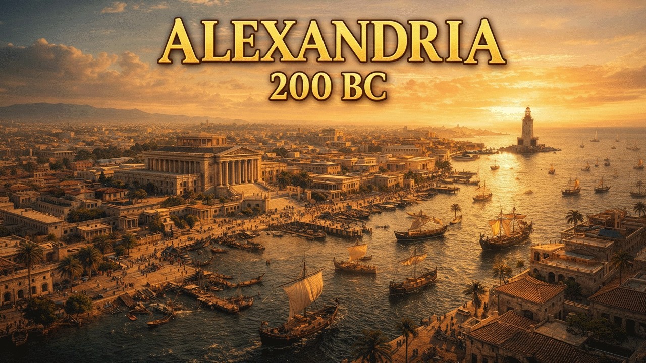Alexandria 200 BC — City of the Great Library (AI Reconstruction)