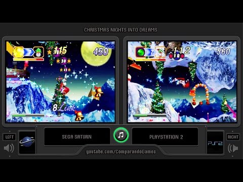 Christmas NiGHTS Into Dreams (Sega Saturn vs Playstation 2) Side by Side Comparison